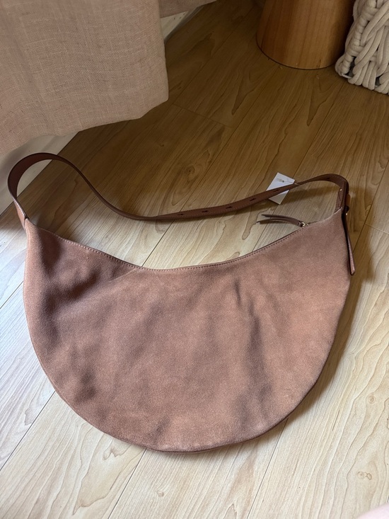 LOFT Handbags - LOFT Suede Crescent Shoulder Bag in Warm Chestnut